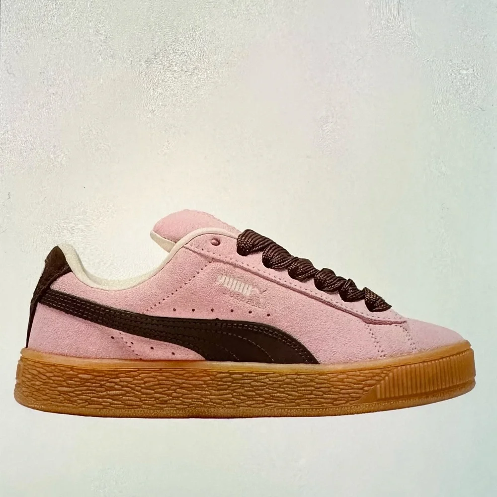 Puma Pink and Brown Suede Skater Shoes - Girl’s Size 4